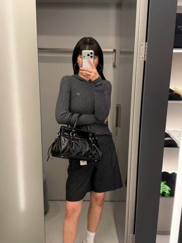  Áo Len Cashmere Xám Có Mũ 