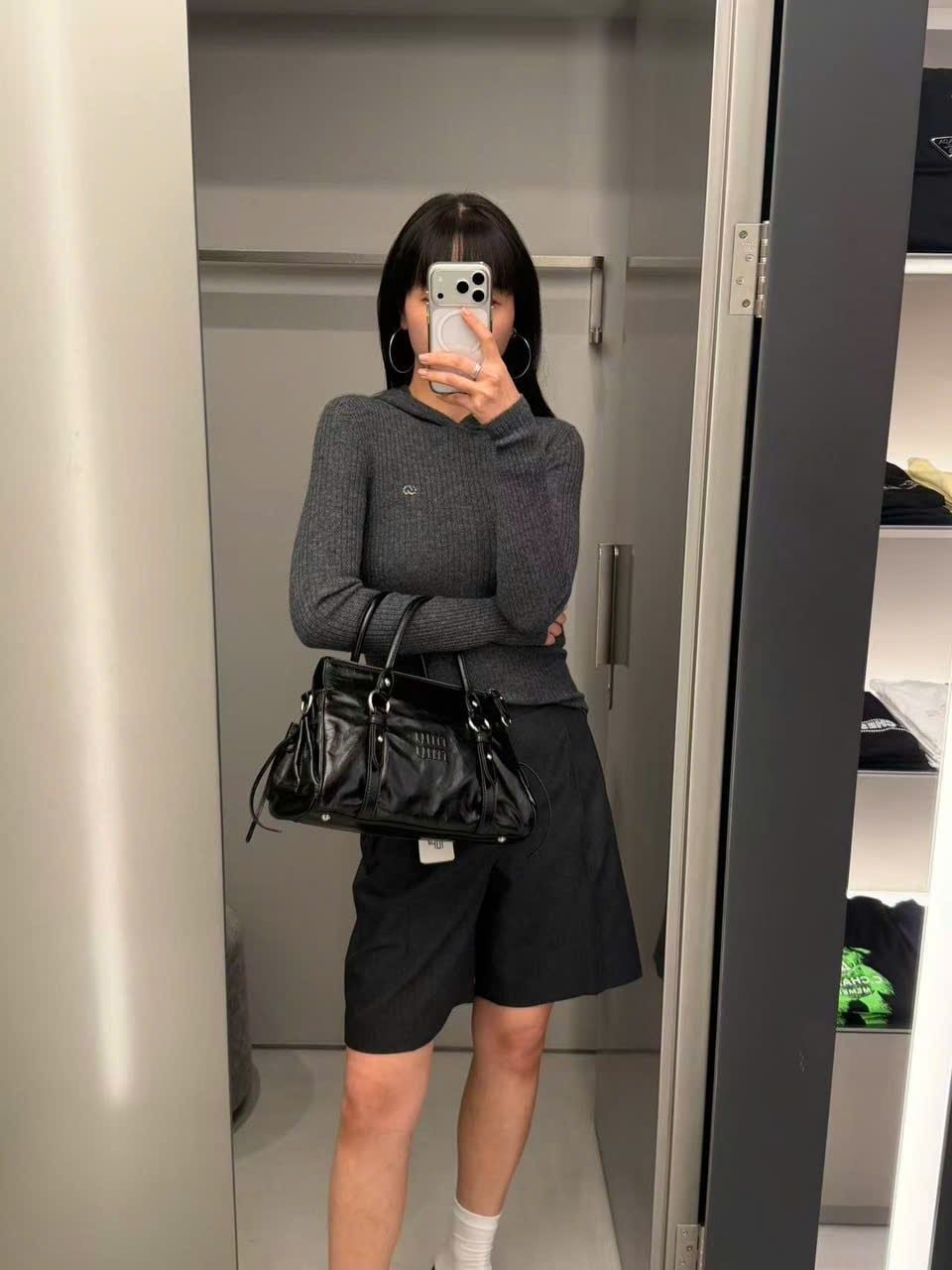  Áo Len Cashmere Xám Có Mũ 