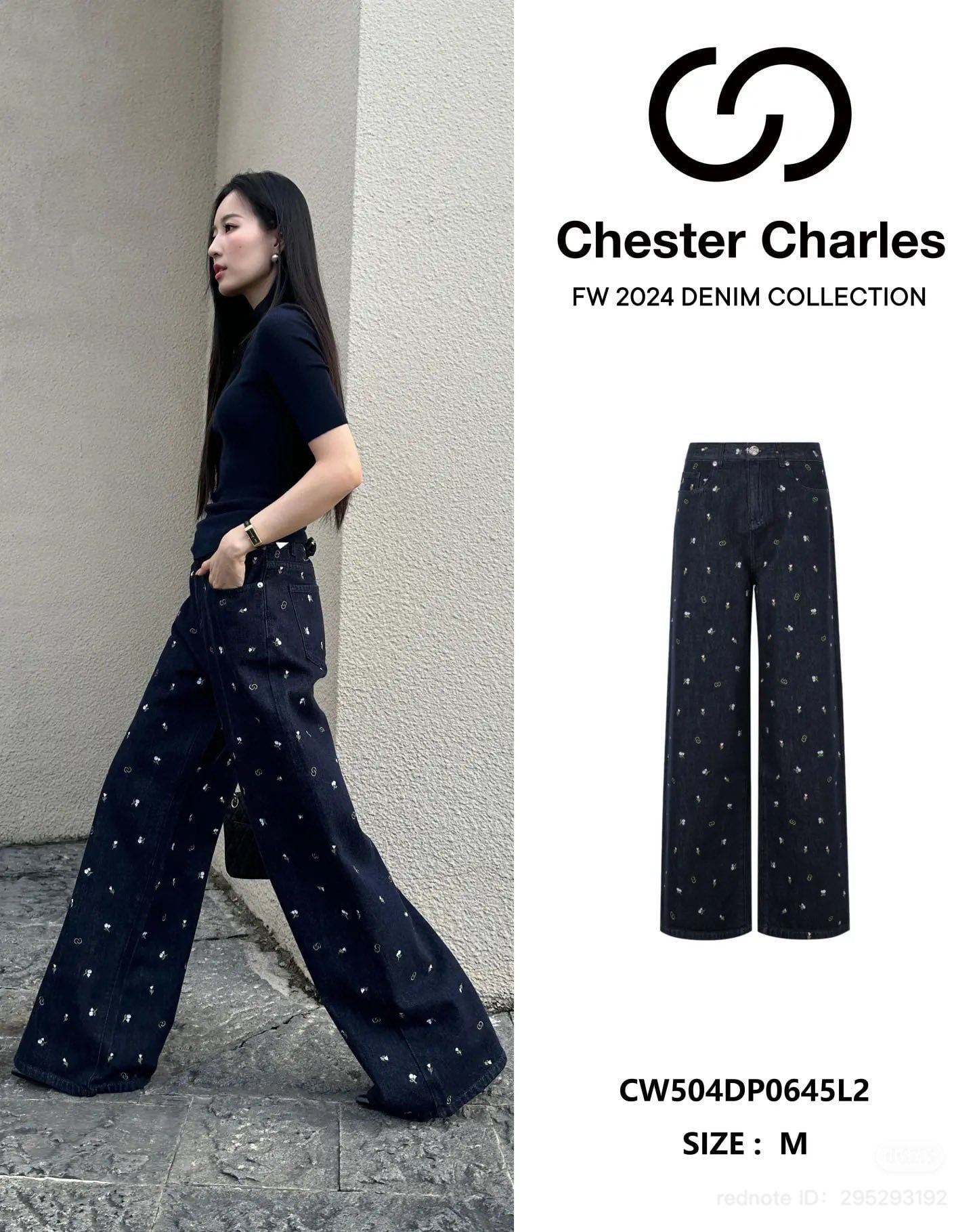  Quần jean đen - hoa 