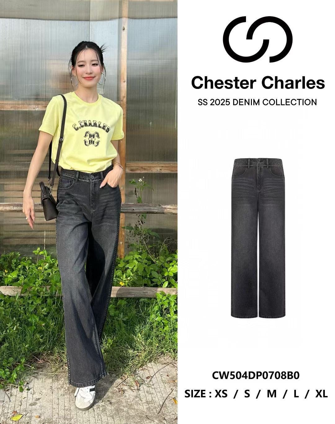  Quần Jean đen Viền xích xung quanh 