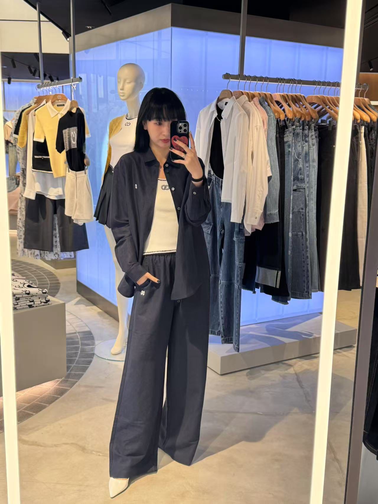  Quần Navy cạp chun - logo trắng 