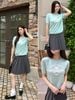  Áo Xanh ngọc chữ CC ngực - gấu ADORE trắng 