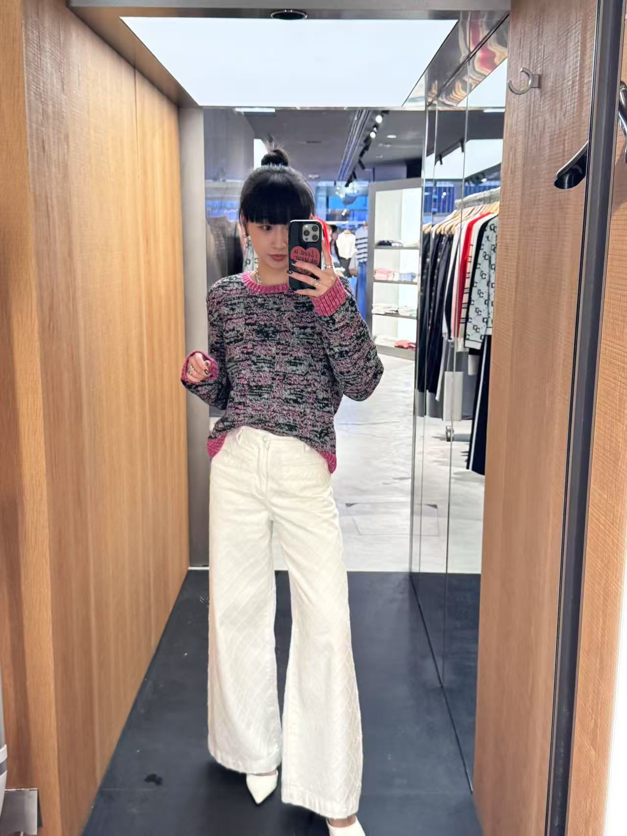  Áo CDG muối tiêu viền hồng 