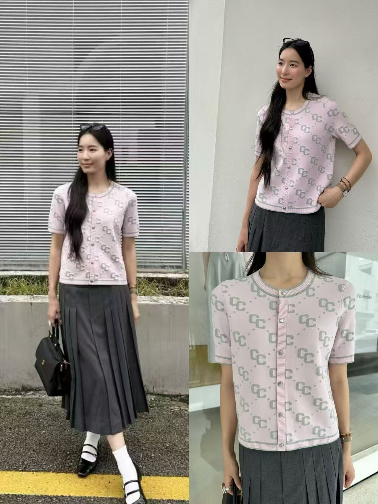  Chân váy xếp ly ghi xám dài kèm 1/2 Belt da 