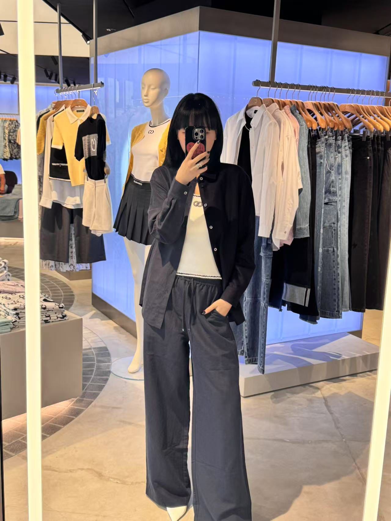  Quần Navy cạp chun - logo trắng 