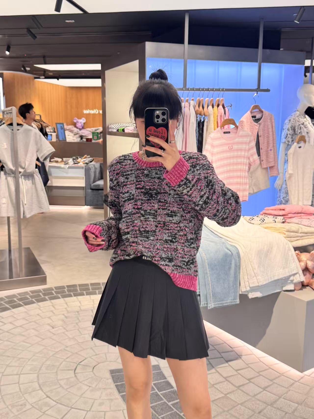  Áo CDG muối tiêu viền hồng 