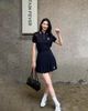  Bộ áo polo và chân váy ngắn xếp ly - xanh navy, gấu trắng trên chữ  set 