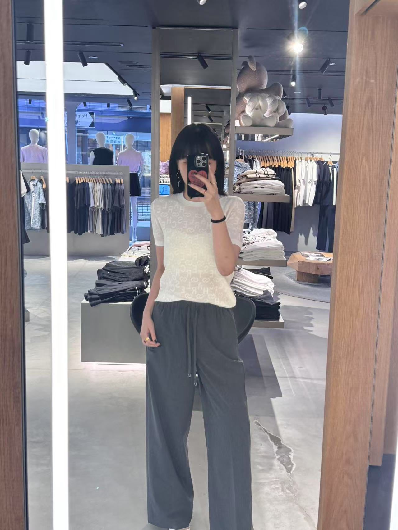  1.Quần vải cạp thun Màu xám 