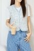  Ghile tweed xanh - viền kim tuyến 