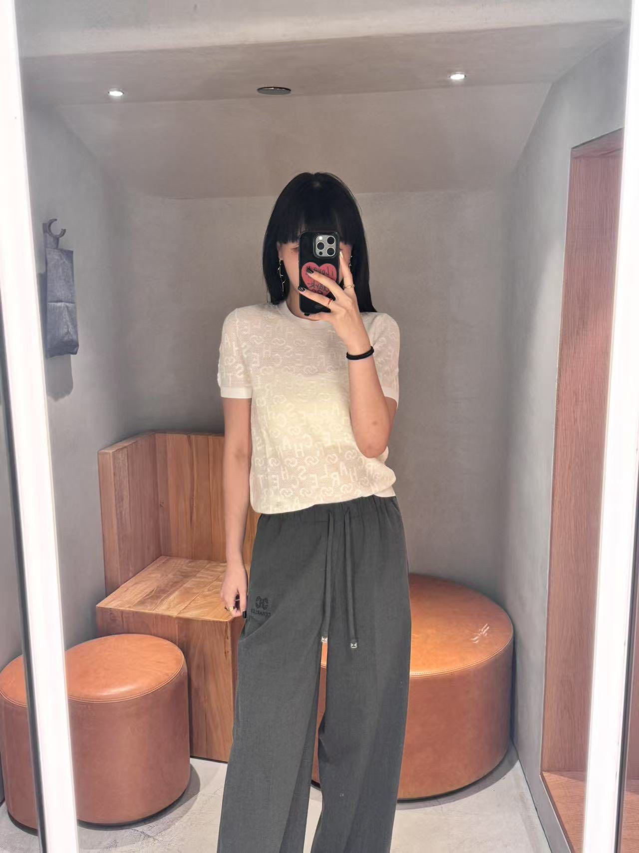  1.Quần vải cạp thun Màu xám 