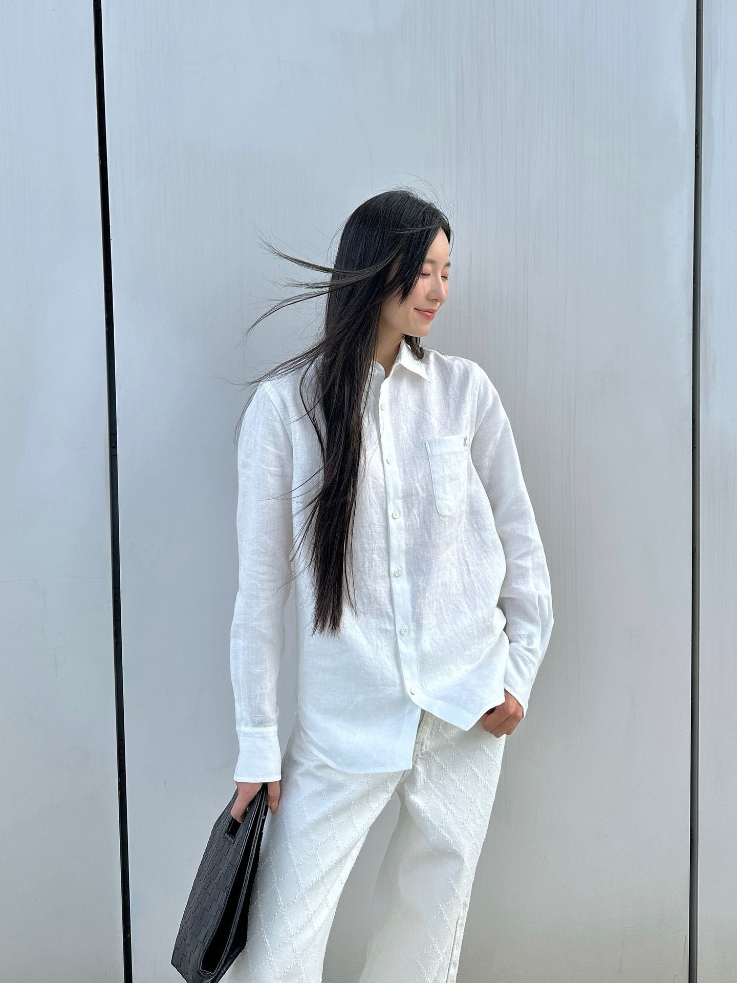  2.Áo Sơ mi LANK - trắng logo 1 nhỏ bên 