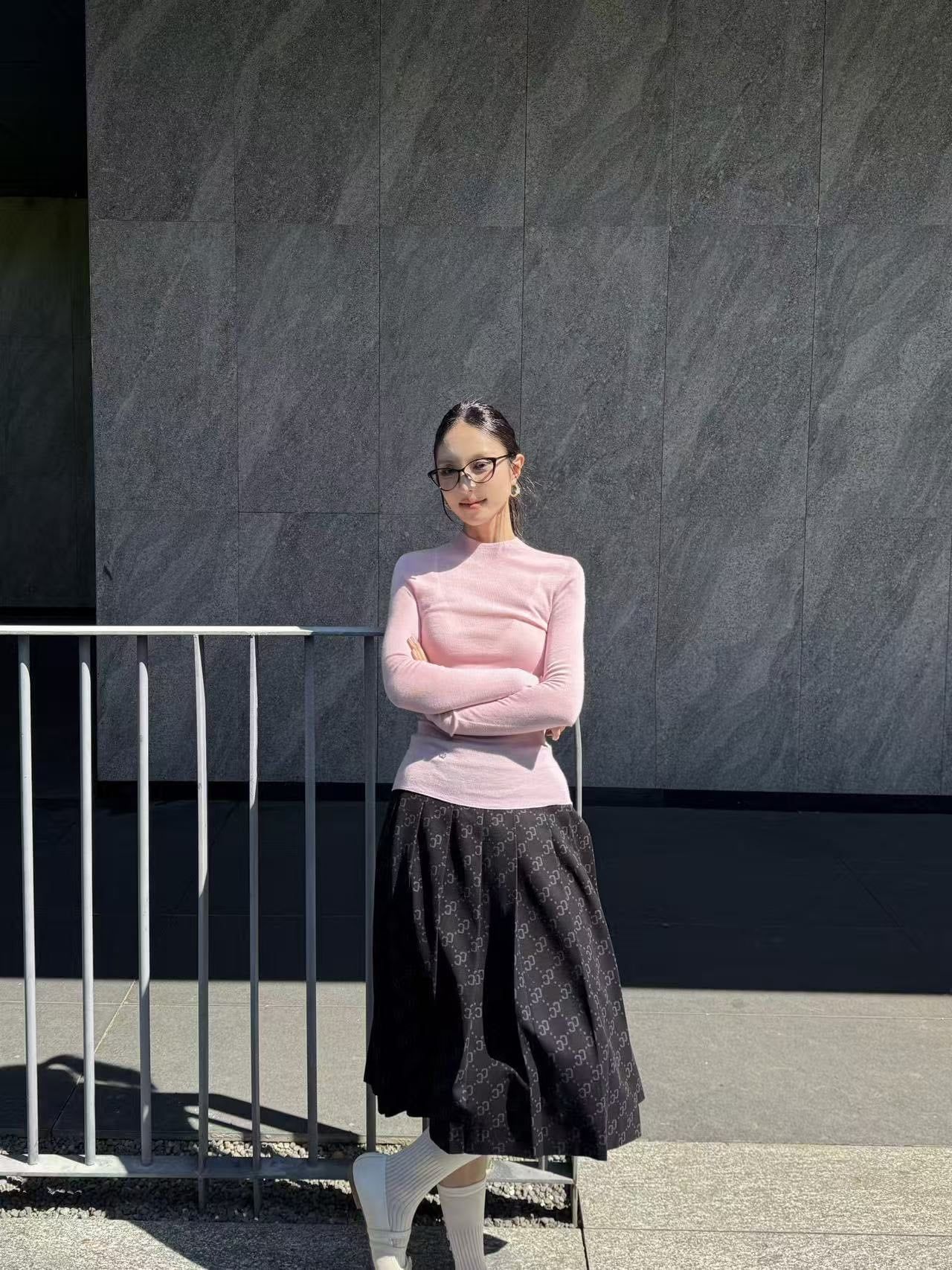  Cashmere - Áo len dài tay Hồng 