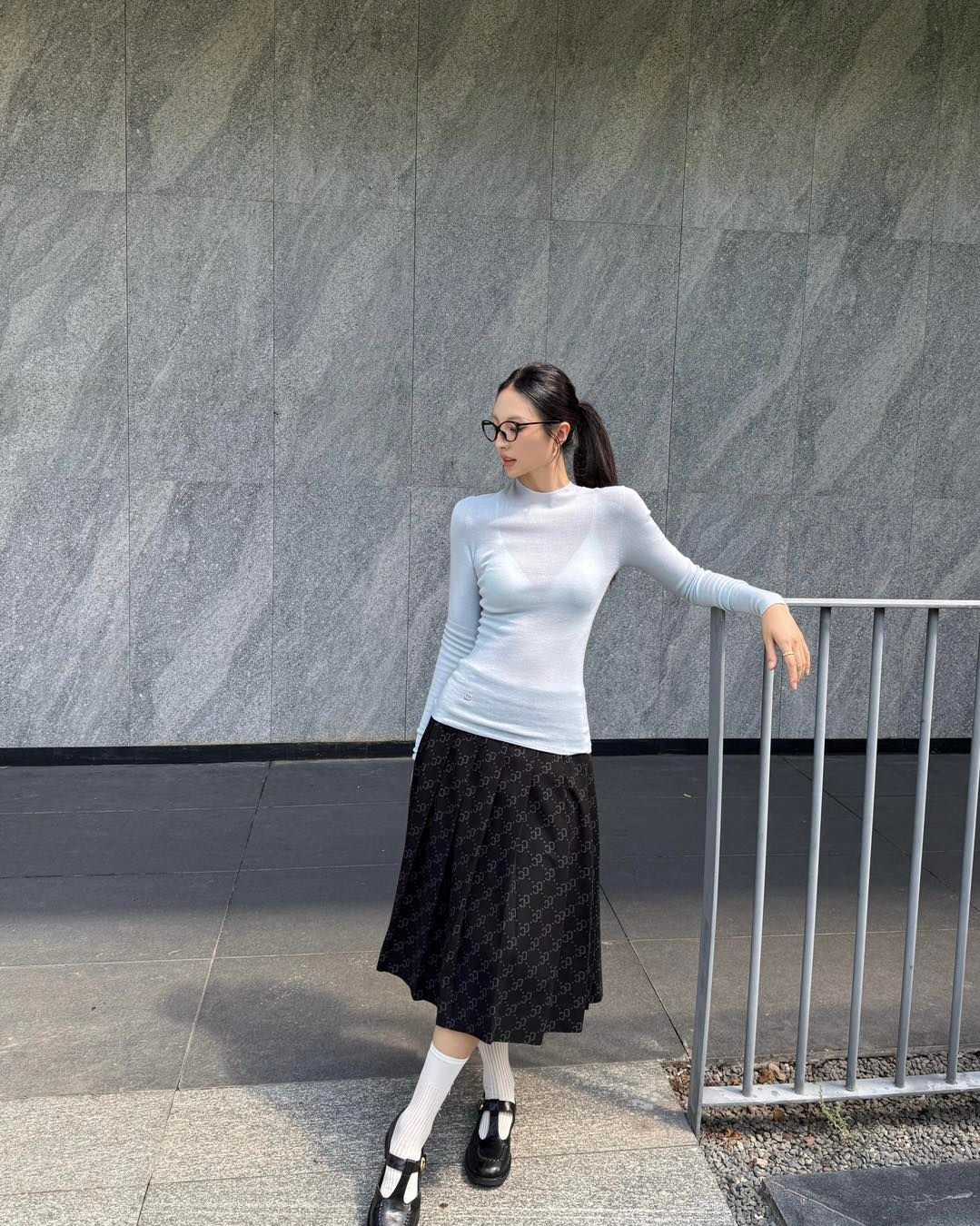  Cashmere - Áo len dài tay Xanh ngọc 