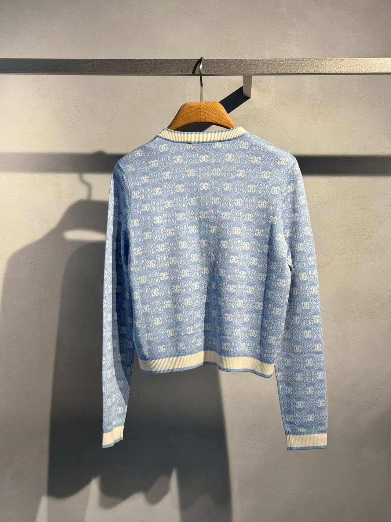  Áo CDG xanh biển full logo, viền trắng 