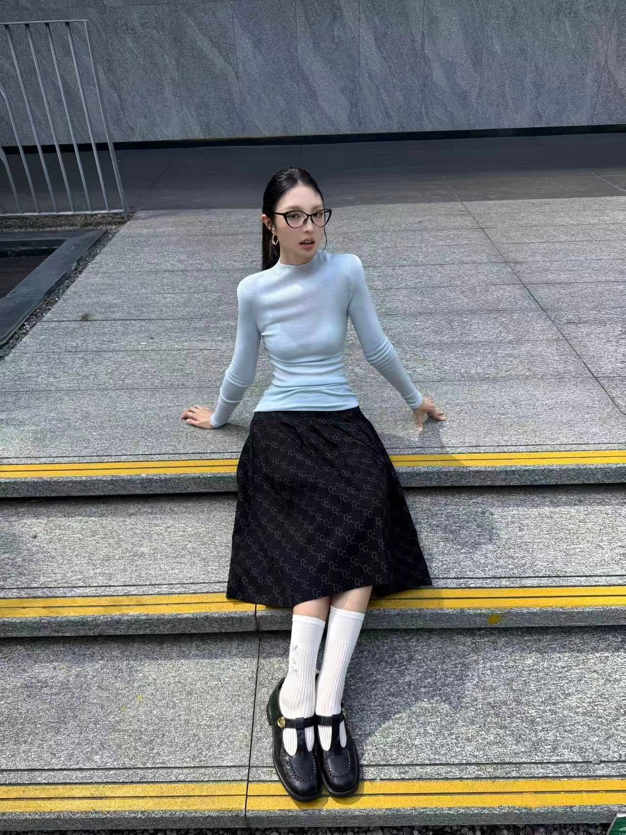  Cashmere - Áo len dài tay Xanh ngọc 