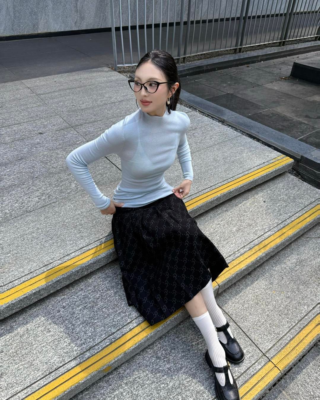  Cashmere - Áo len dài tay Xanh ngọc 