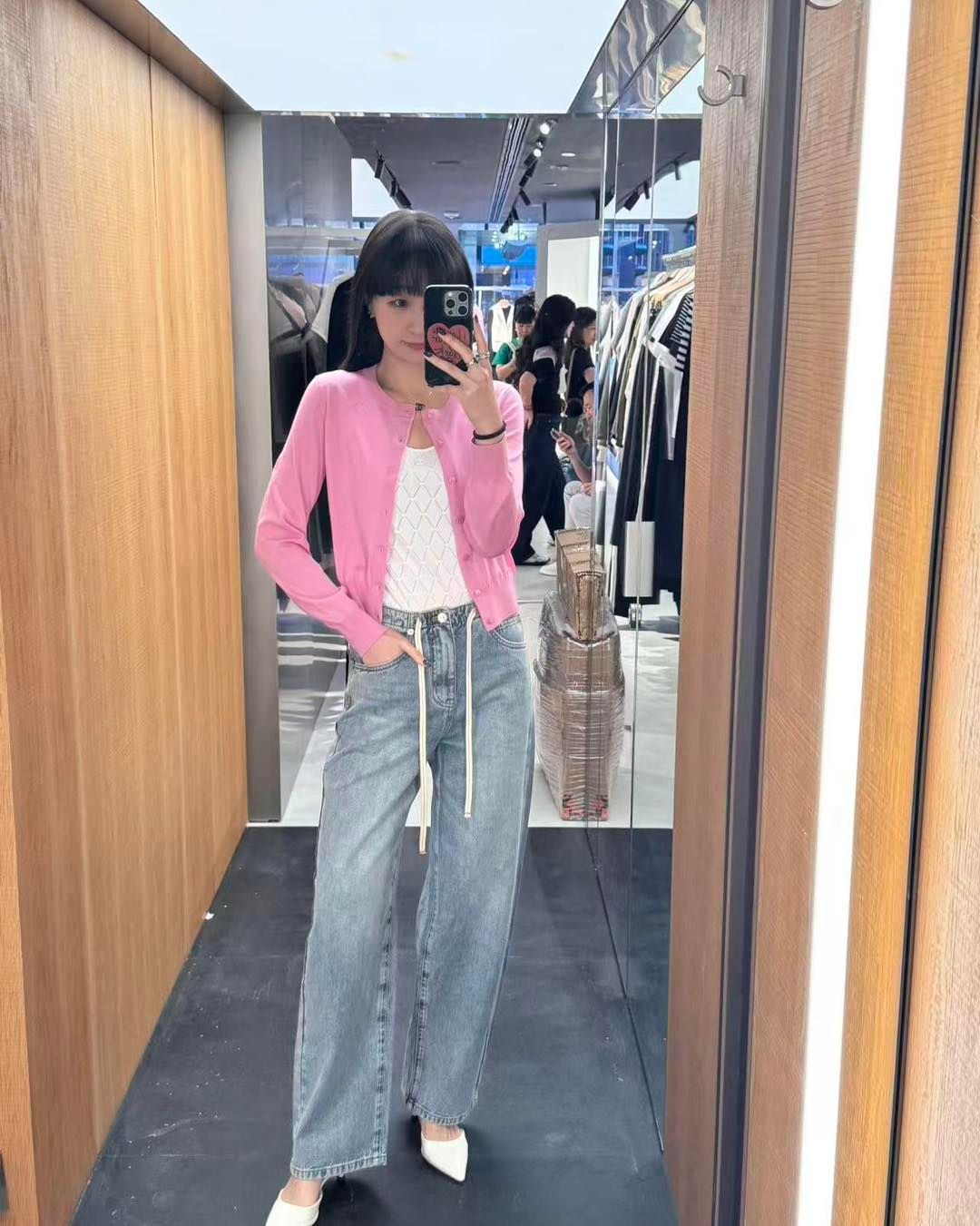  Áo CDG hồng sen dài tay , bo gấu 