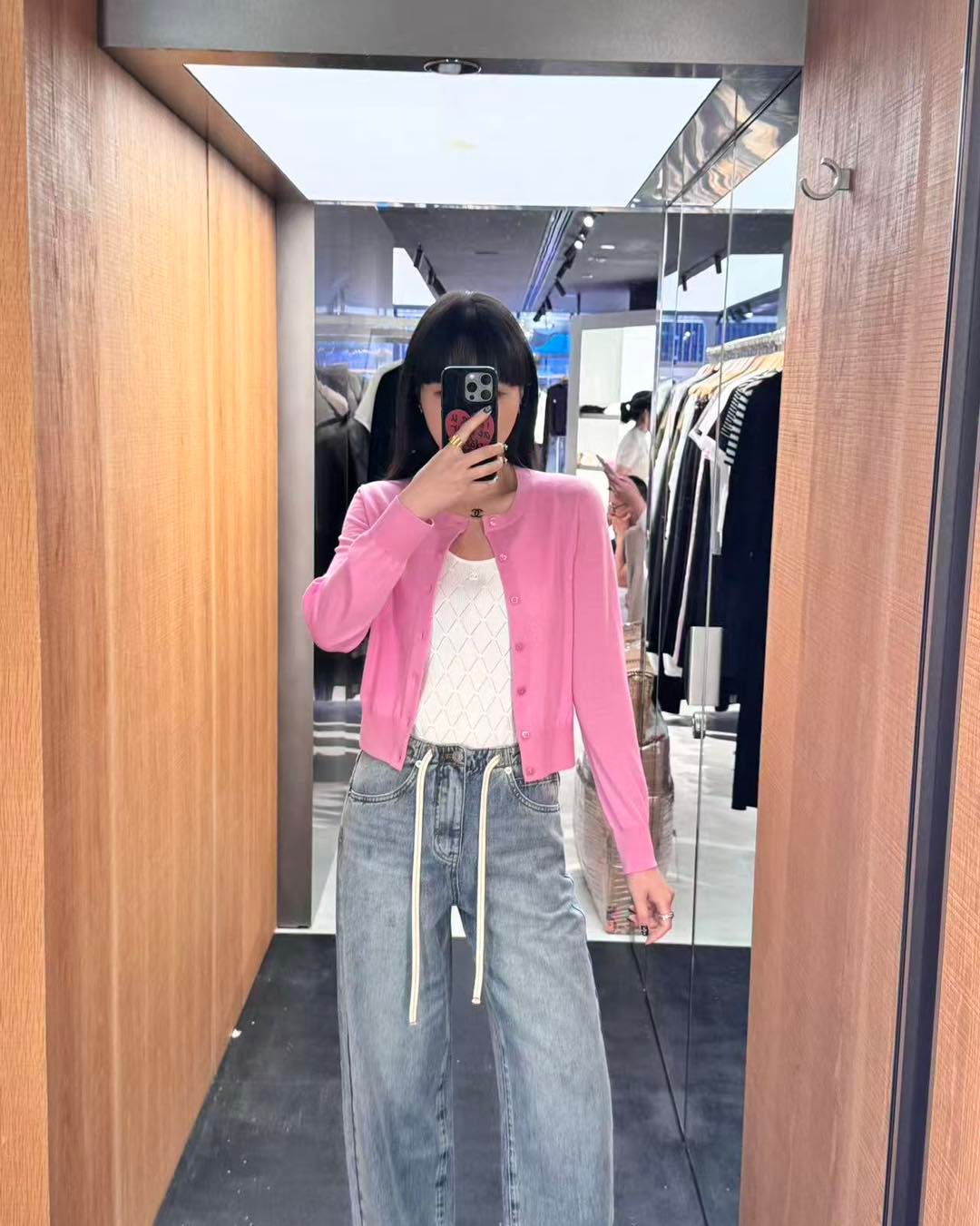  Áo CDG hồng sen dài tay , bo gấu 