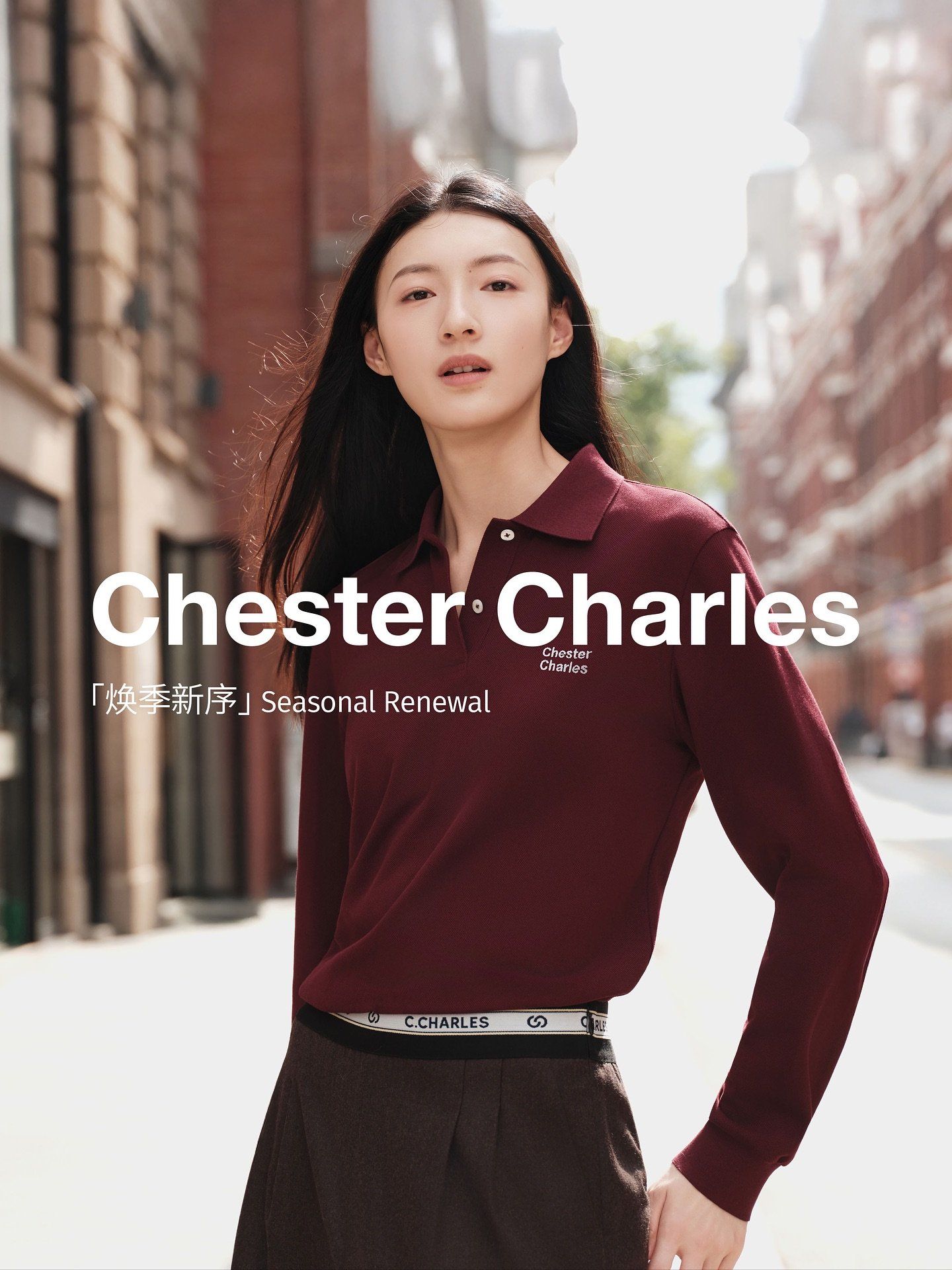  Áo polo đỏ dài tay, chữ nhỏ 1 bên ngực 