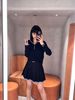  Chân váy đen ngắn viền kẻ xanh ( SET) 