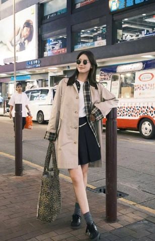  Áo khoác Kaki cổ nhung màu nâu 