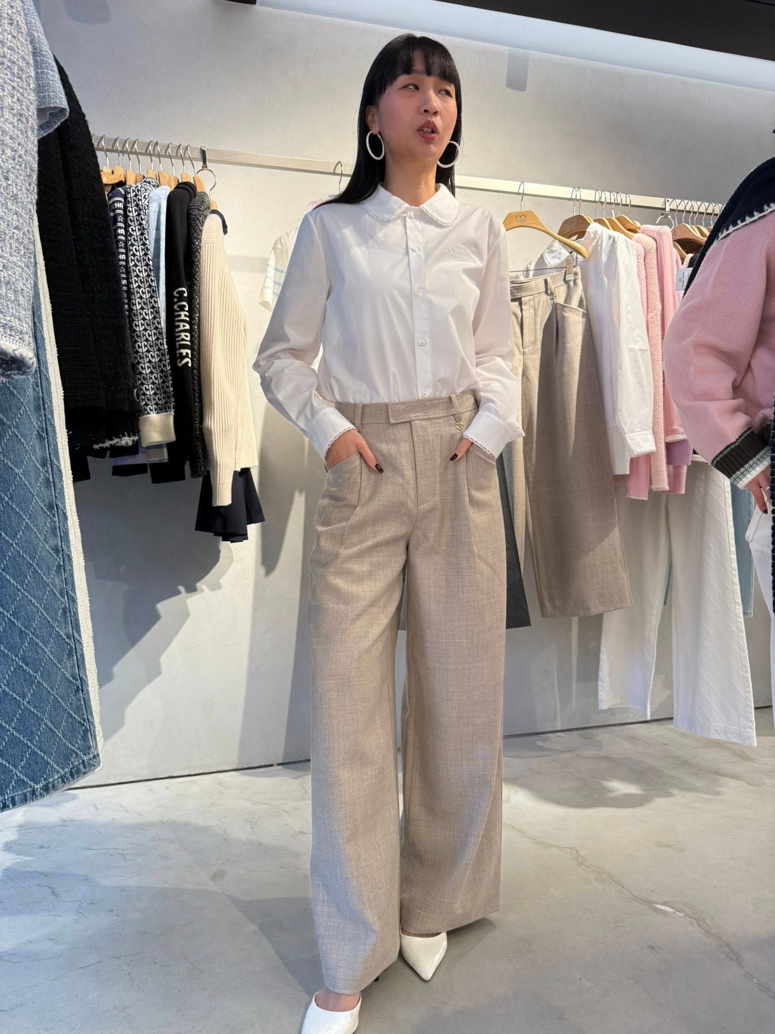  Quần vải màu beige new ss 