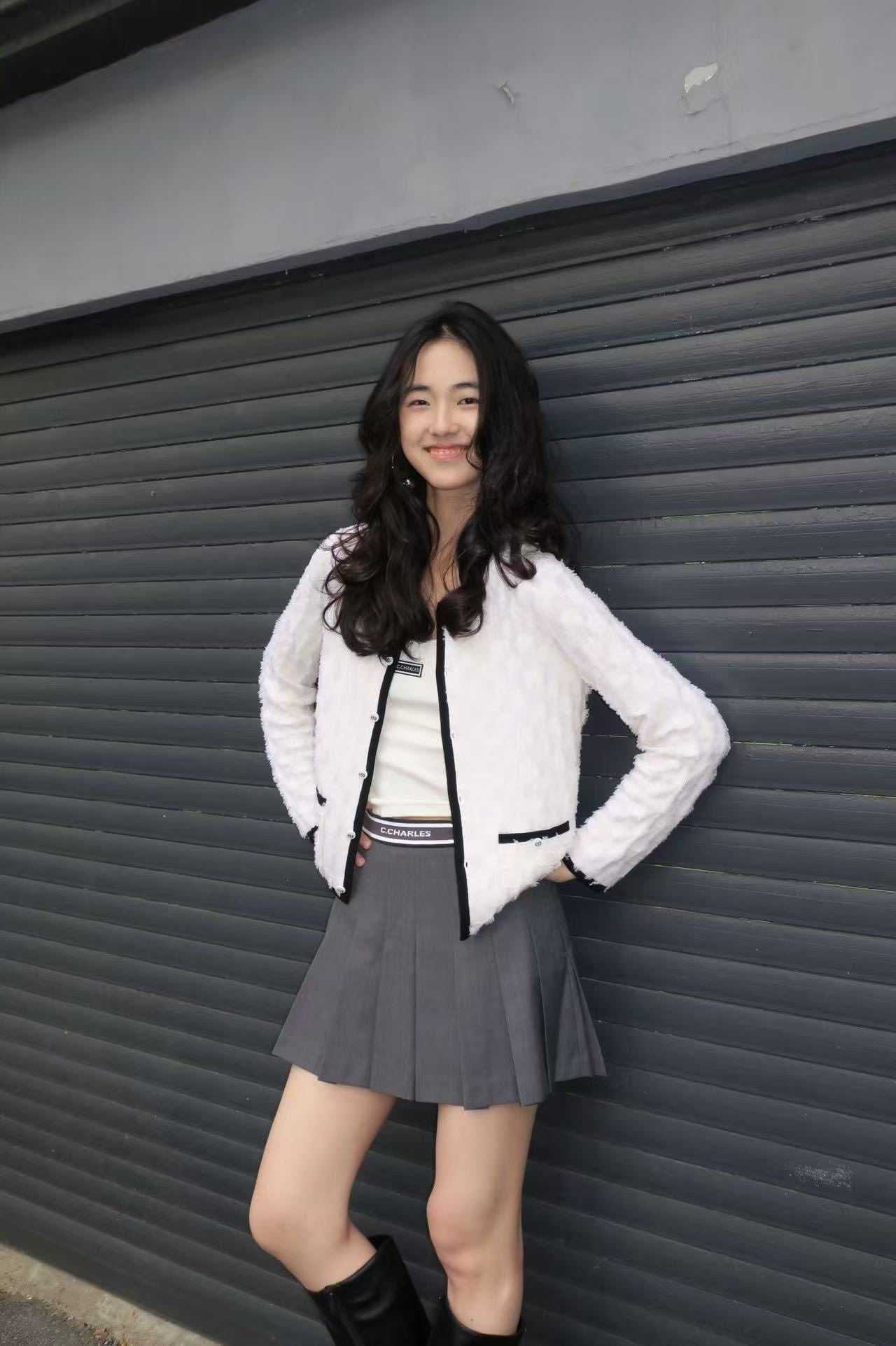  Áo CDG ô vuông trắng viền đen new25 