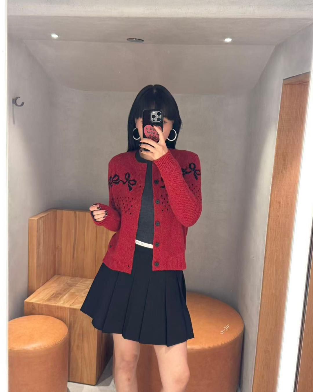  Áo CDG đỏ nơ đen 