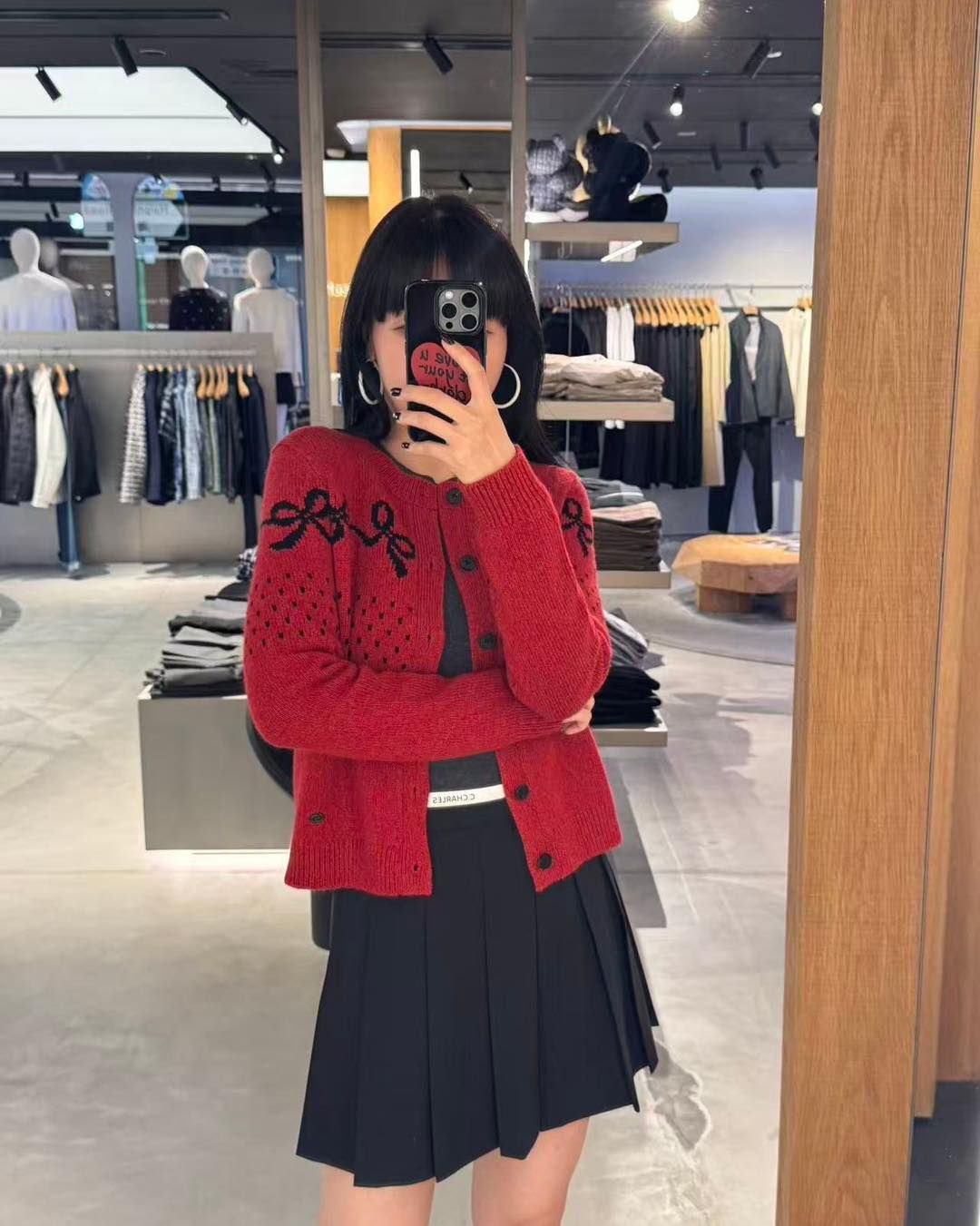  Áo CDG đỏ nơ đen 