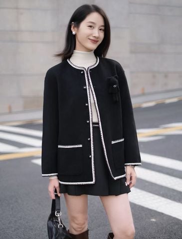  3.Áo khoác dạ Gấu ngực - Xanh đen 