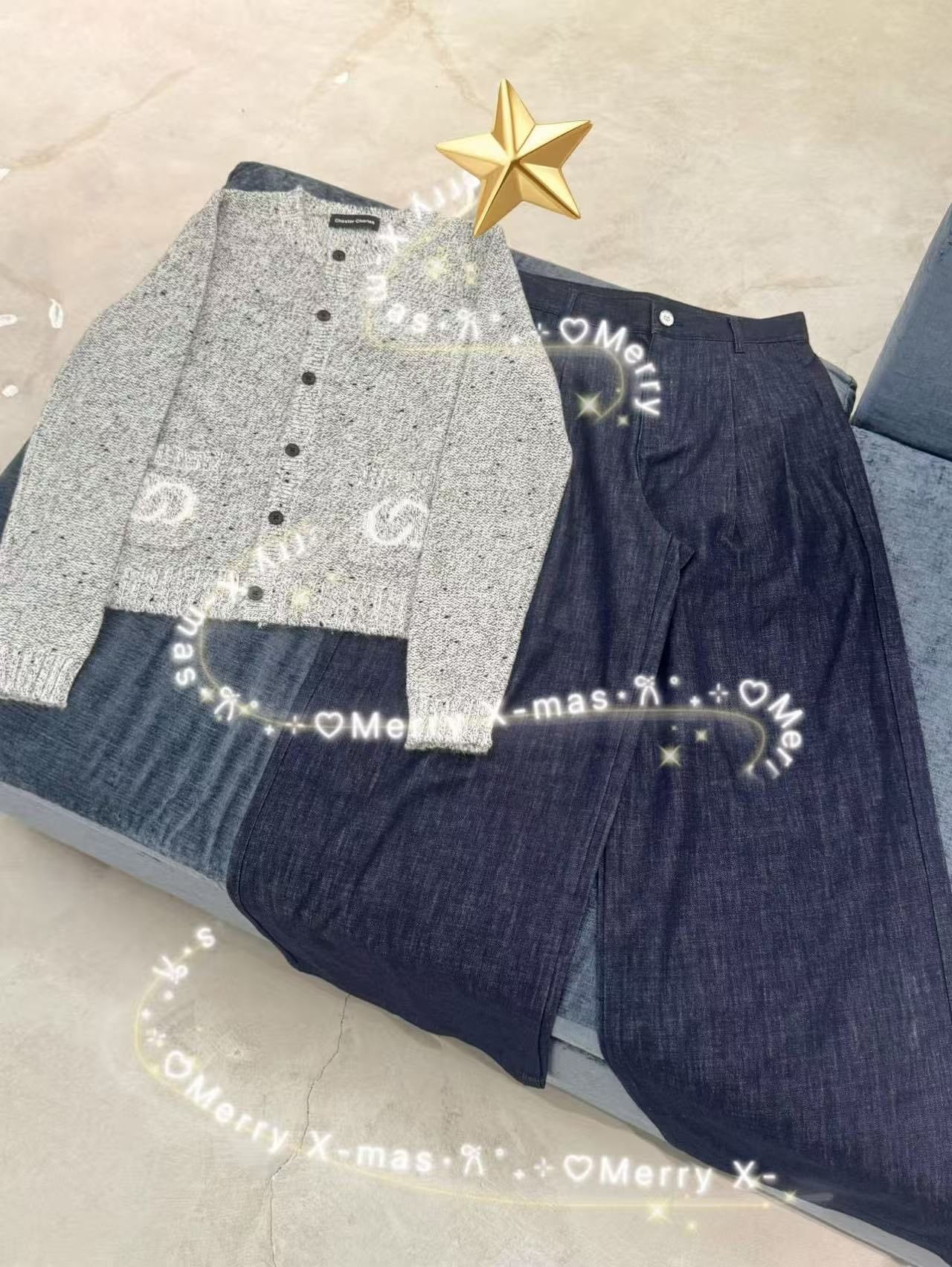  Áo CDG xám 2 túi Logo trắng 