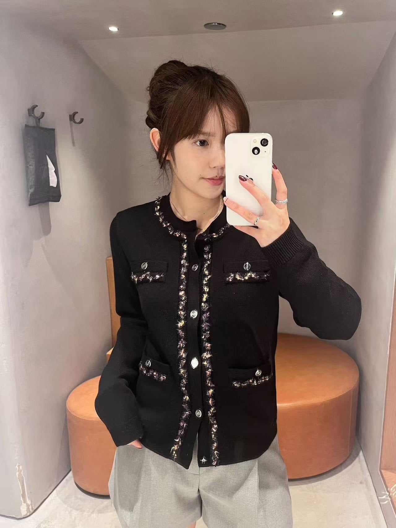  Áo CDG đen 4 túi viền 