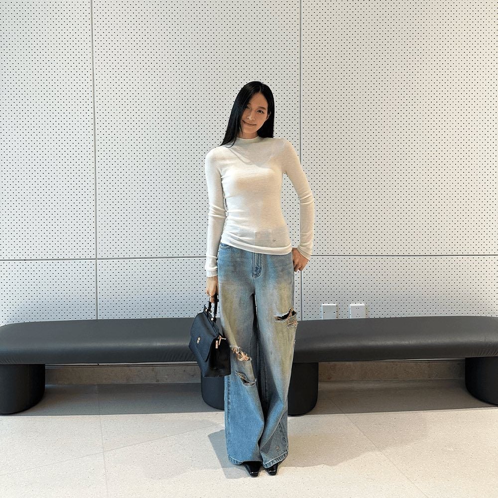  Cashmere - Áo len dài tay Trắng 