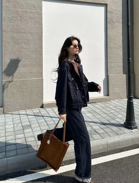  Quần jean xanh gấp gấu logo 