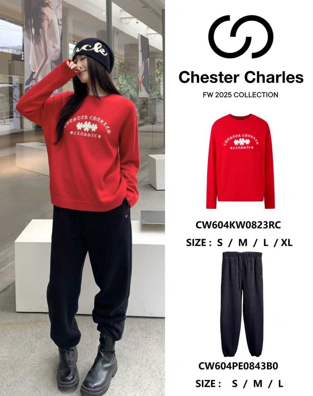  2.Áo dài tay đỏ logo chữ hoa CH ngực 