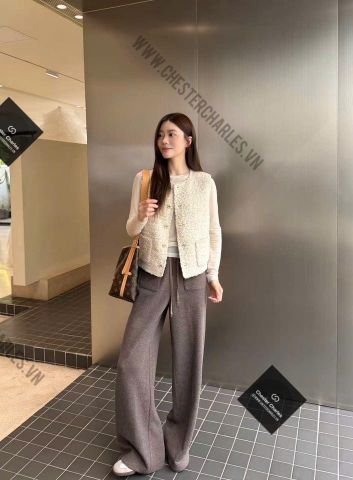  Quần dài nỉ dây rút nâu 