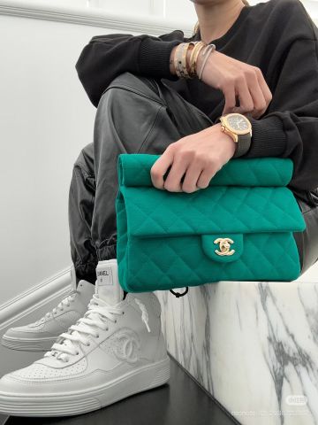  B_29.9__Giầy Chanel trắng cổ cao 