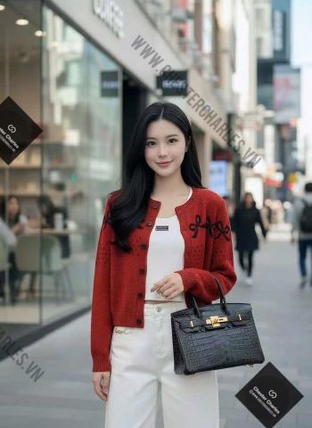  Áo CDG đỏ nơ đen 