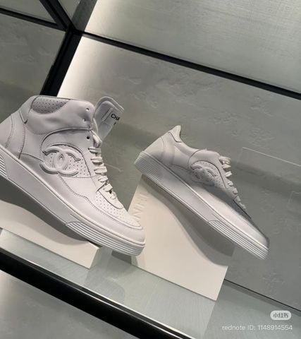  B_29.9__Giầy Chanel trắng cổ cao 
