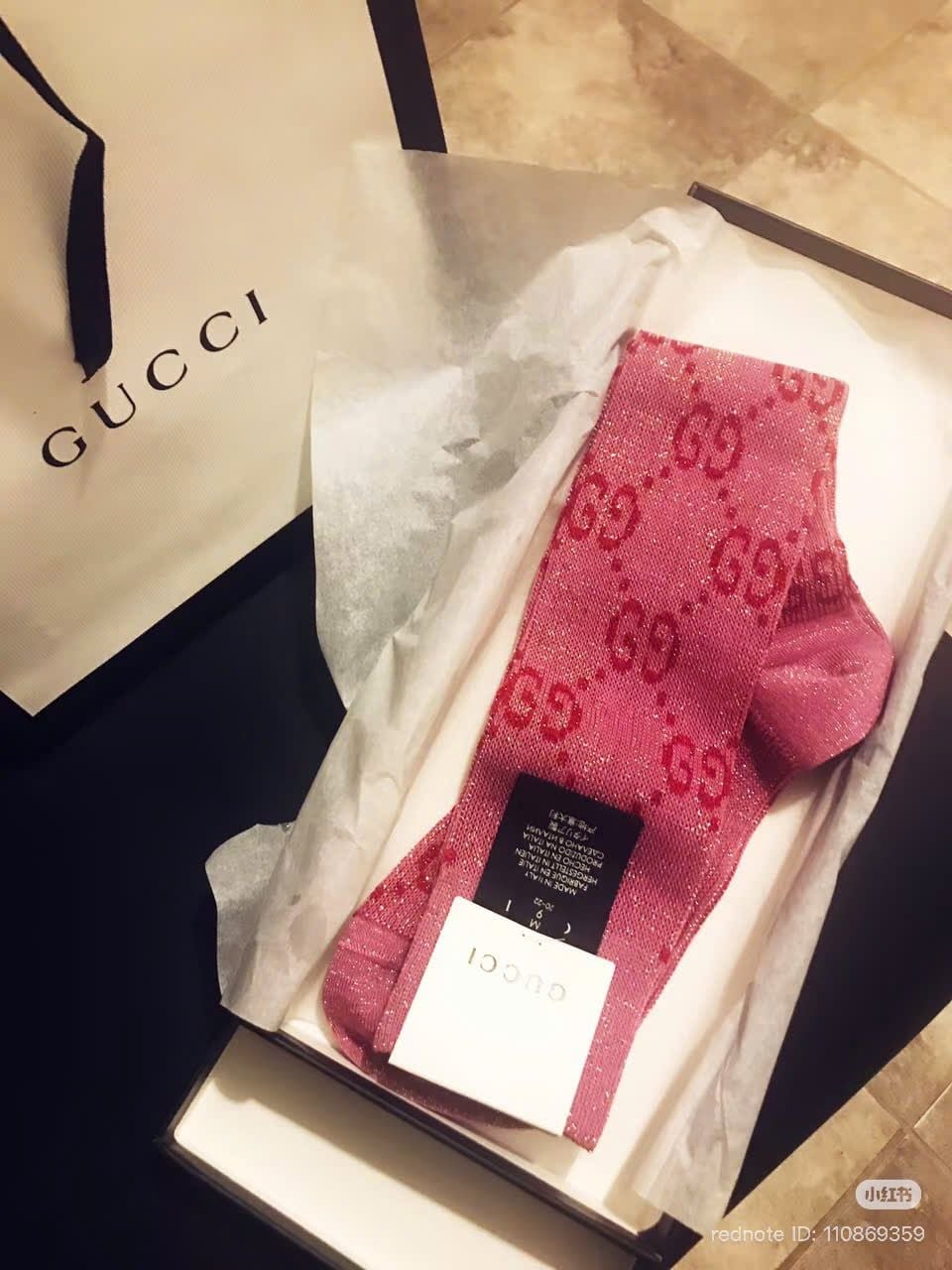  Tất len hồng ánh kim GC 