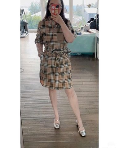  Váy Kẻ BBR , dây thắt eo 