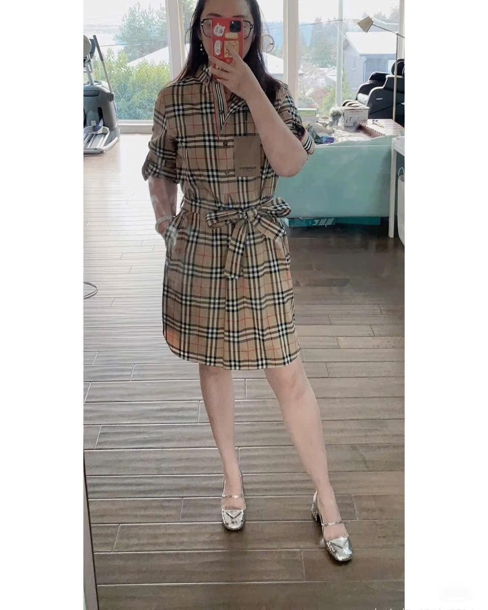  B_9.2__Váy Kẻ BBR , dây thắt eo 