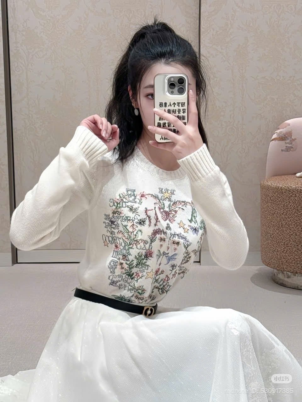  Áo len trắng Dior 