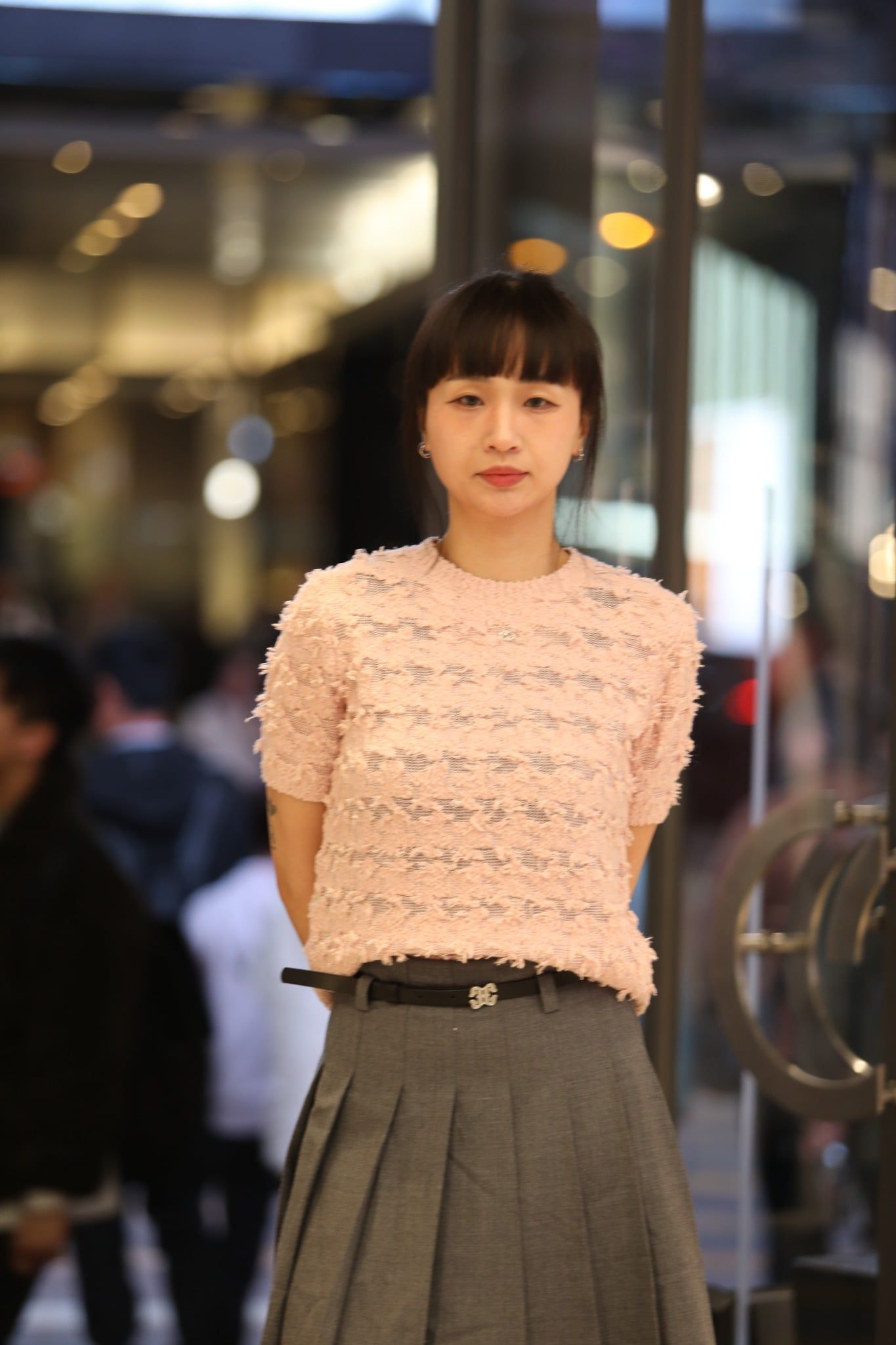  Áo hồng xù ngắn tay 