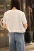  1.Áo tweed 2 túi ngực - xanh nhạt viền trắng 