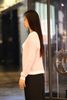  Áo CDG nữ cổ V kẻ sọc hồng trắng 