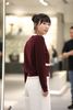  Áo CDG đỏ đô, viền hồng phấn 