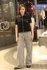  1.Áo tweed đen CDG viền trắng ngắn tay-logo túi ngực 