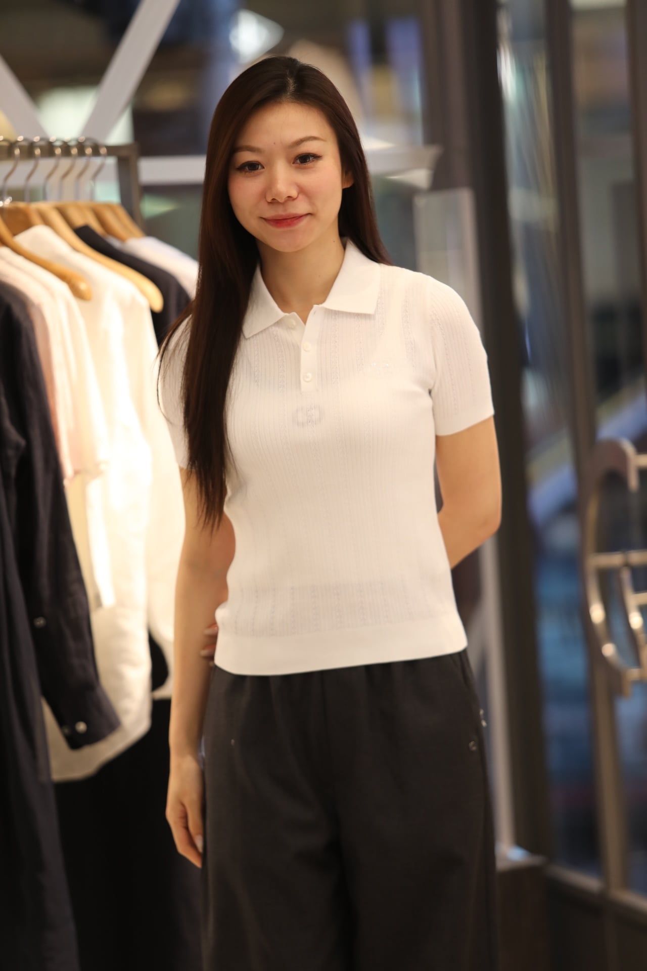  Quần vải xám cạp chun full logo CC 