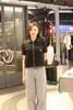  1.Áo tweed đen CDG viền trắng ngắn tay-logo túi ngực 